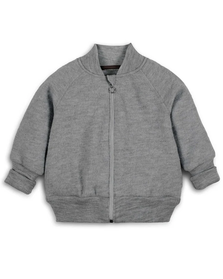 Halfen Strickerei - Walk-Bomberjacke grau