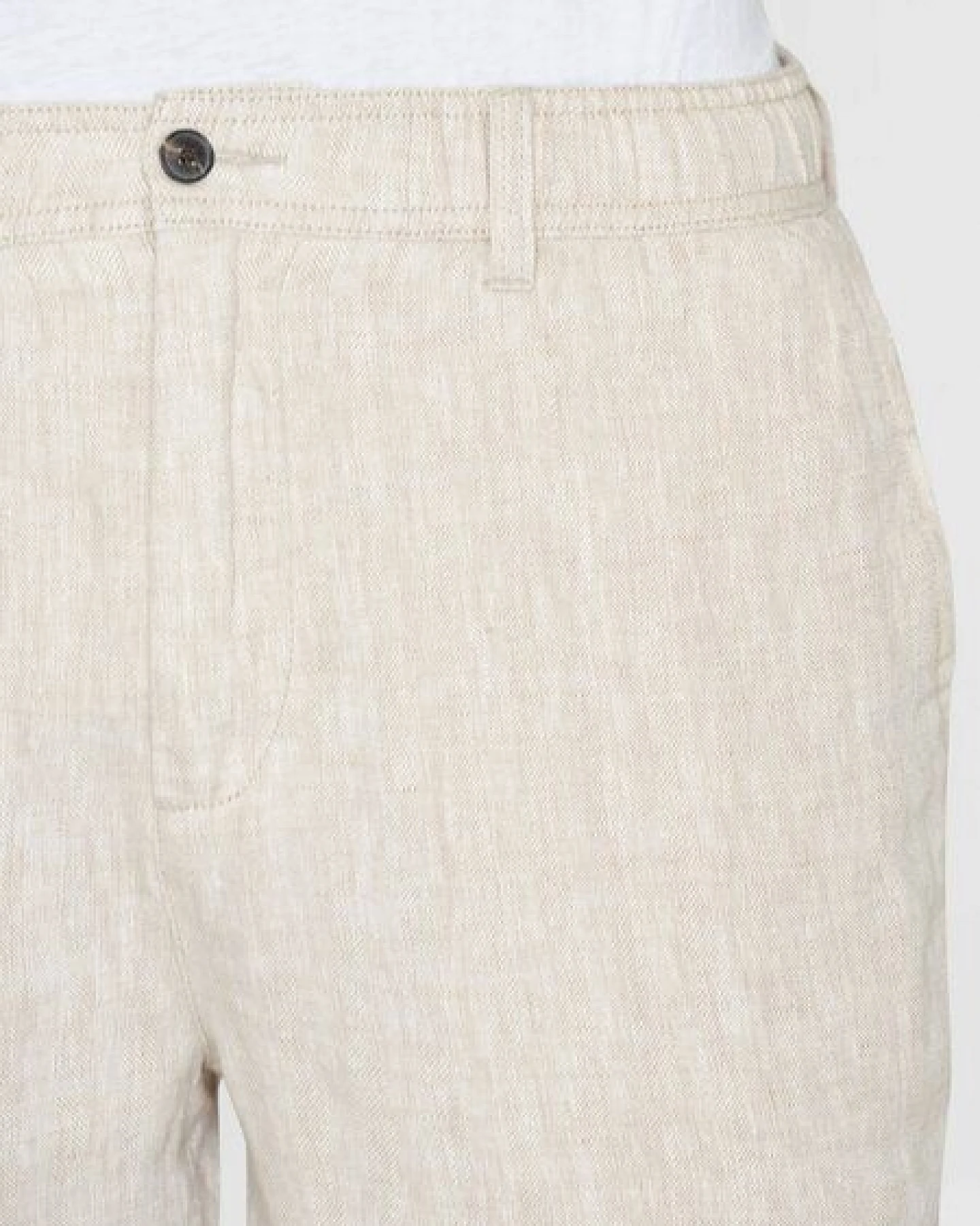 KnowledgeCotton Apparel Herren Shorts "FIG loose linen shorts" Fischgrät - VEGAN – Ansicht 4