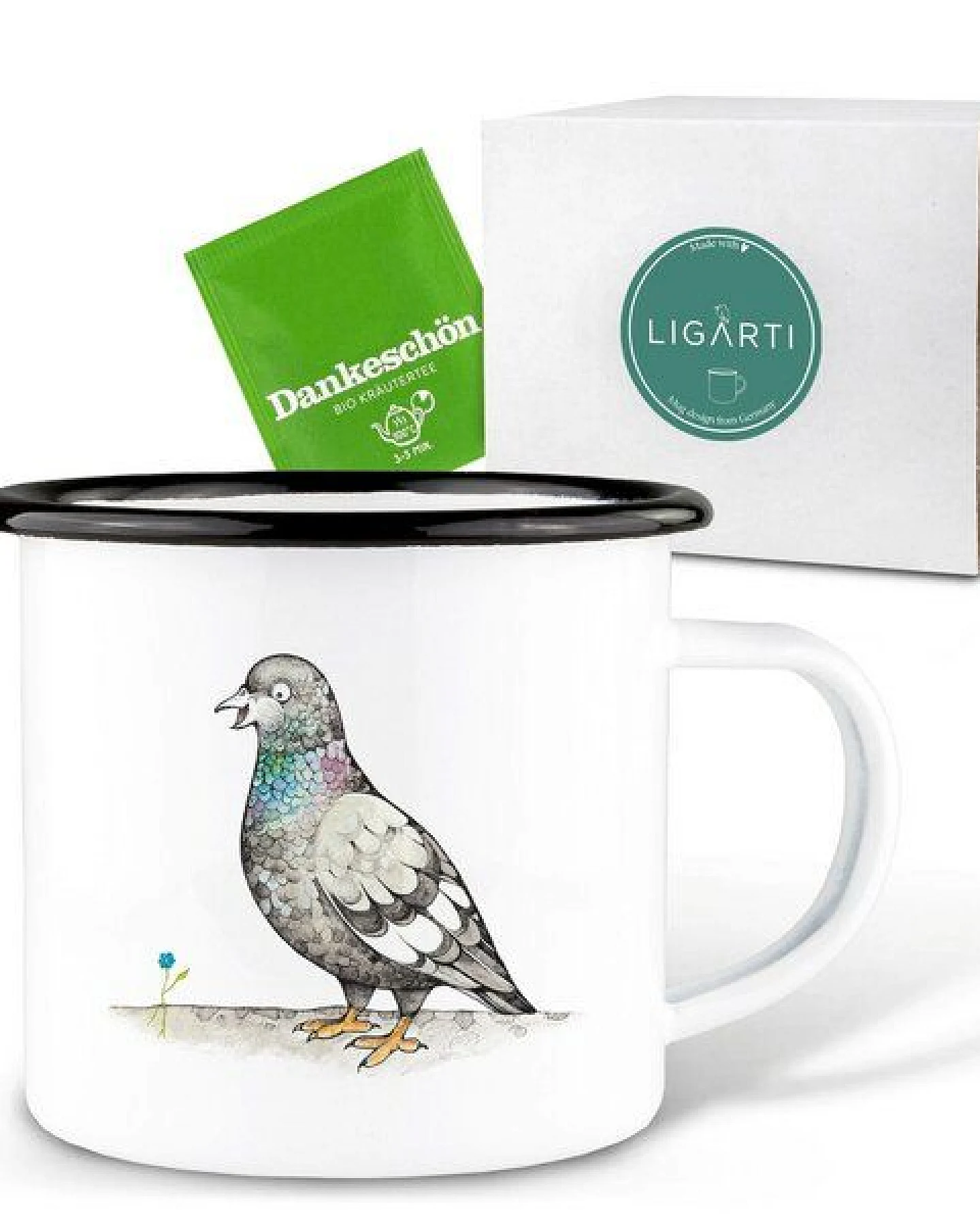 Emaille Tasse – Claudette – LIGARTI Tiermanufaktur – Ansicht 3