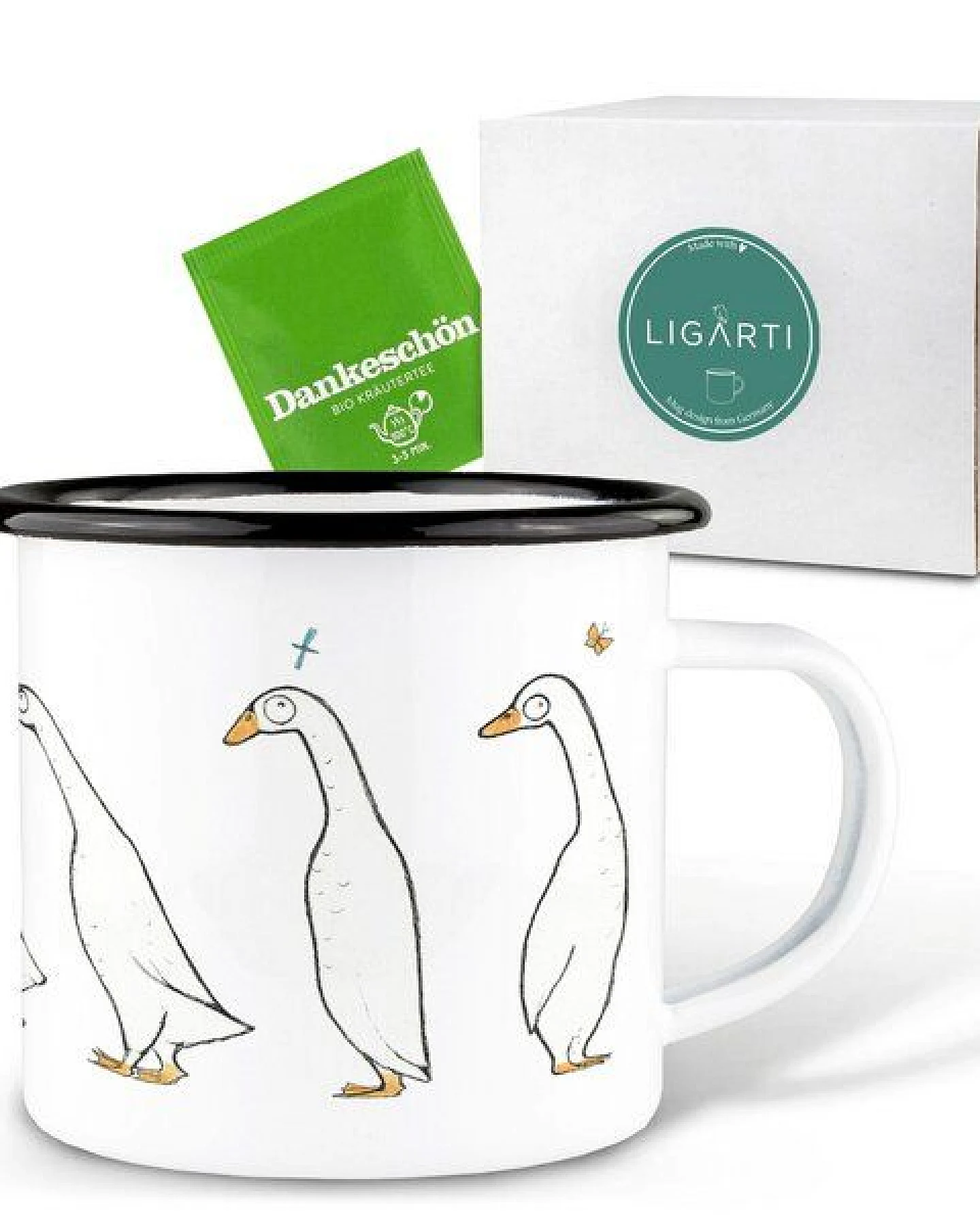 Emaille Tasse – Insektenstudie – LIGARTI Tiermanufaktur – Ansicht 3