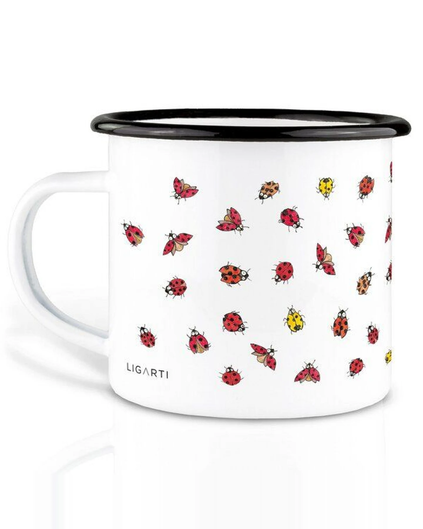 Emaille Tasse – Marienkäfer – LIGARTI Tiermanufaktur – Ansicht 2