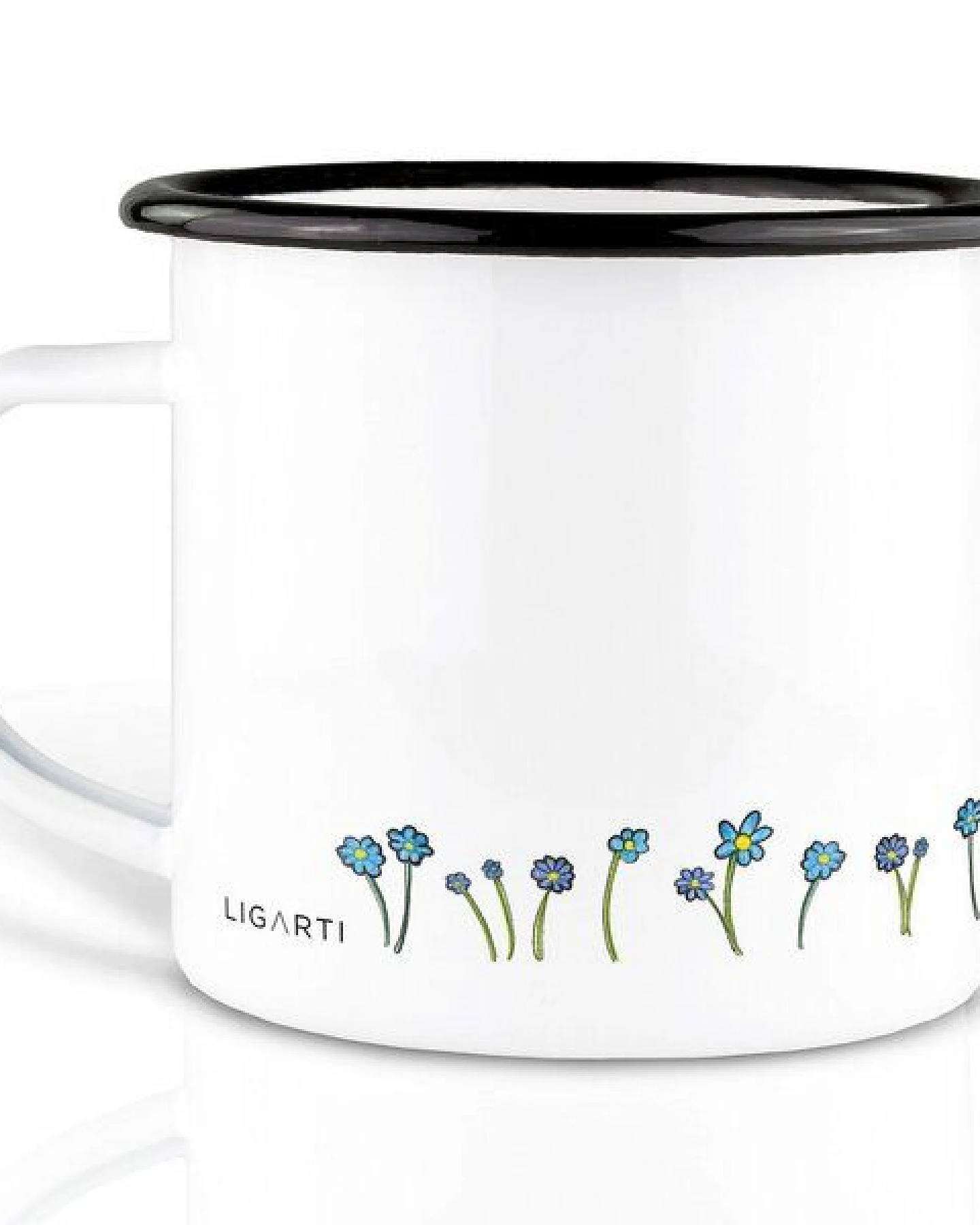 Emaille Tasse – Wegweiser (Fuchs & Biene) – LIGARTI Tiermanufaktur – Ansicht 2