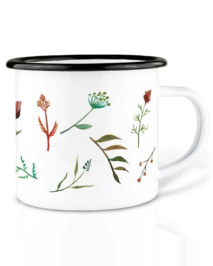 Emaille Tasse – Wildblumendurcheinander – LIGARTI Tiermanufaktur