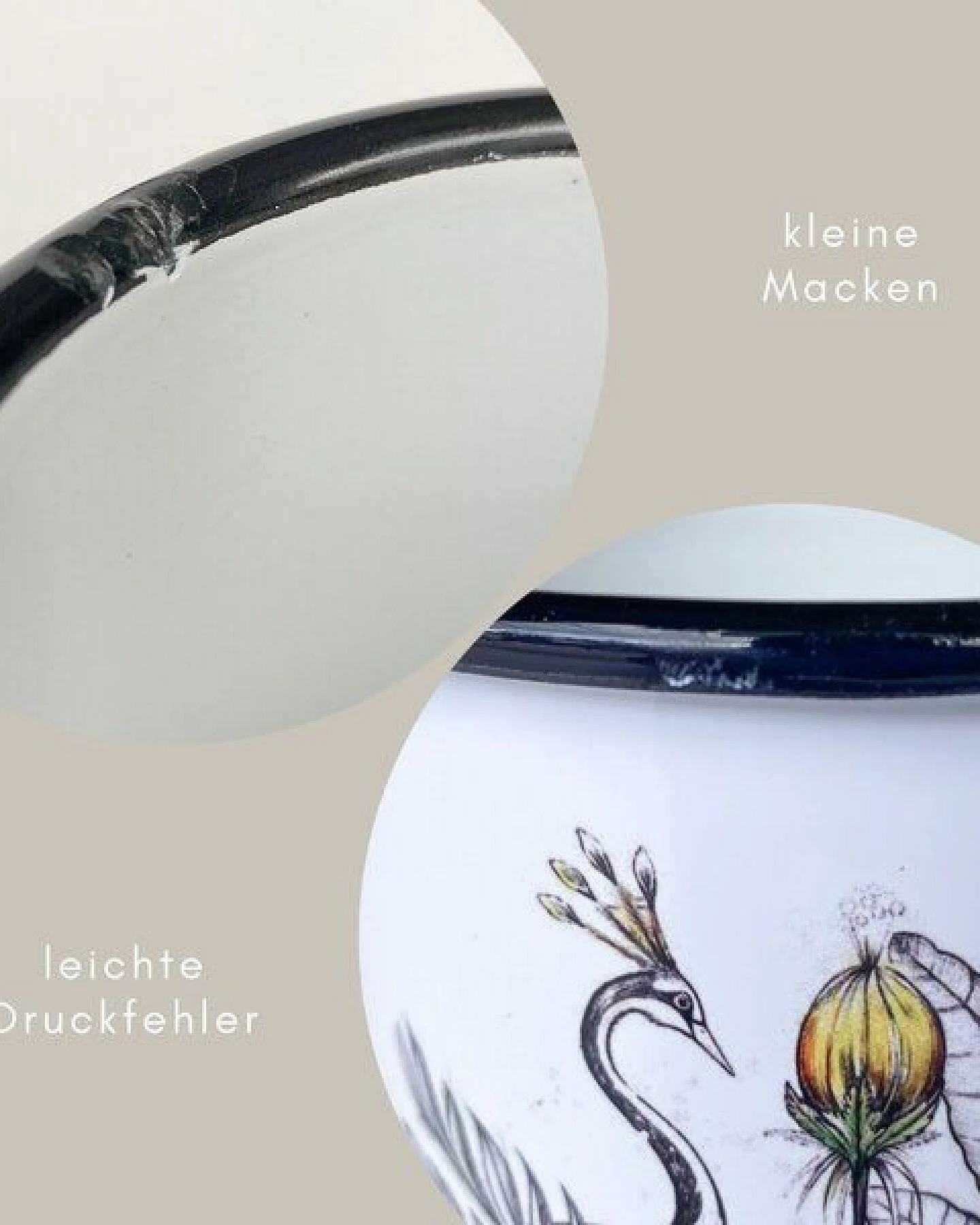 Emaille Tasse – Überraschungstasse (B-Ware) – LIGARTI Tiermanufaktur – Ansicht 2