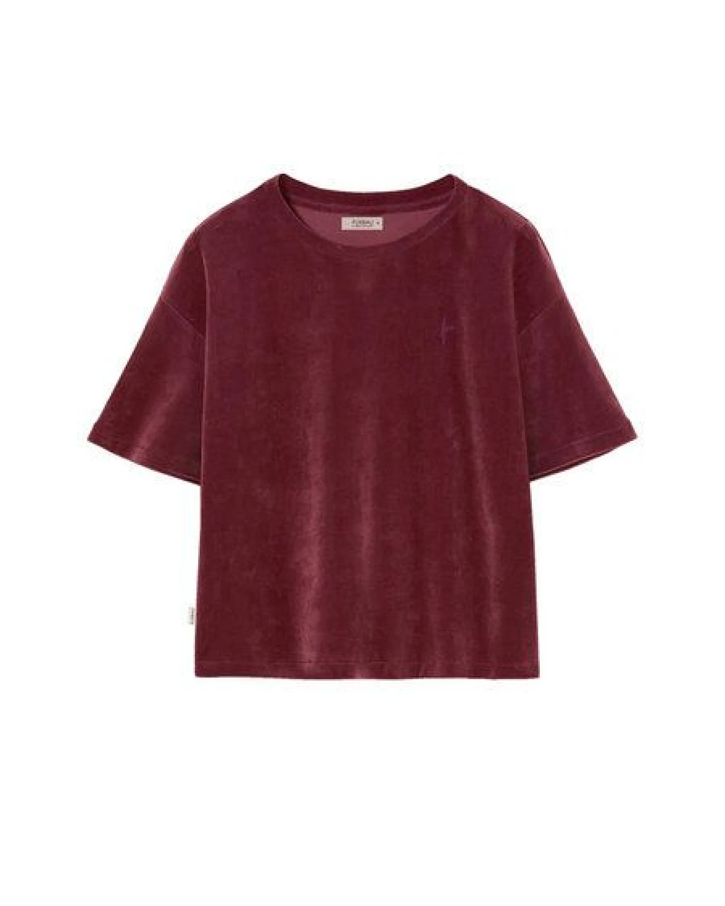 FUXBAU Frauen Cropped Samt T-Shirt – Ansicht 2
