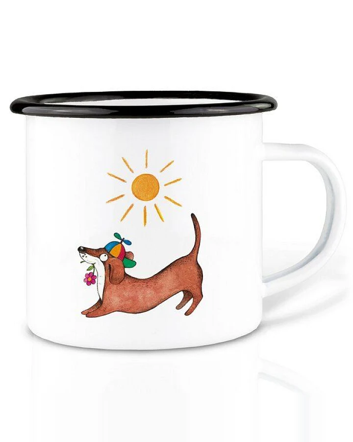 Emaille Tasse – Dackelduo – LIGARTI Tiermanufaktur