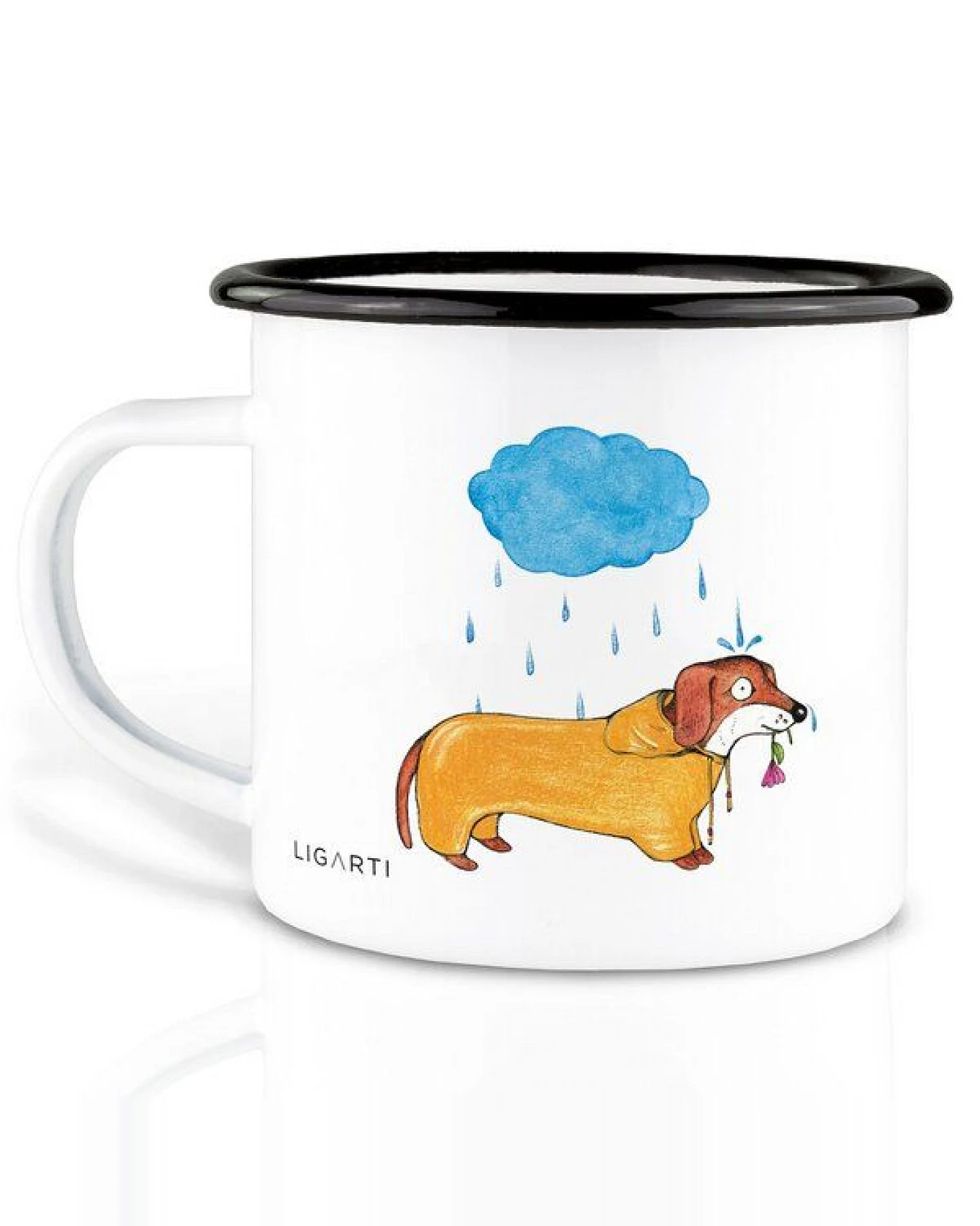 Emaille Tasse – Dackelduo – LIGARTI Tiermanufaktur – Ansicht 2