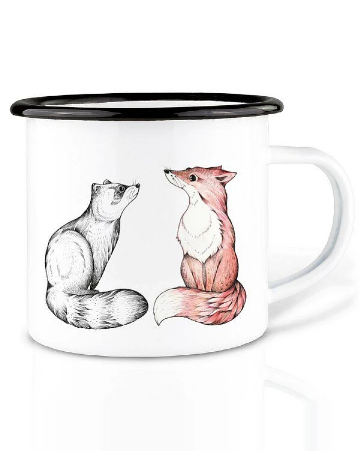 Emaille Tasse – Natalie & Peter – LIGARTI Tiermanufaktur