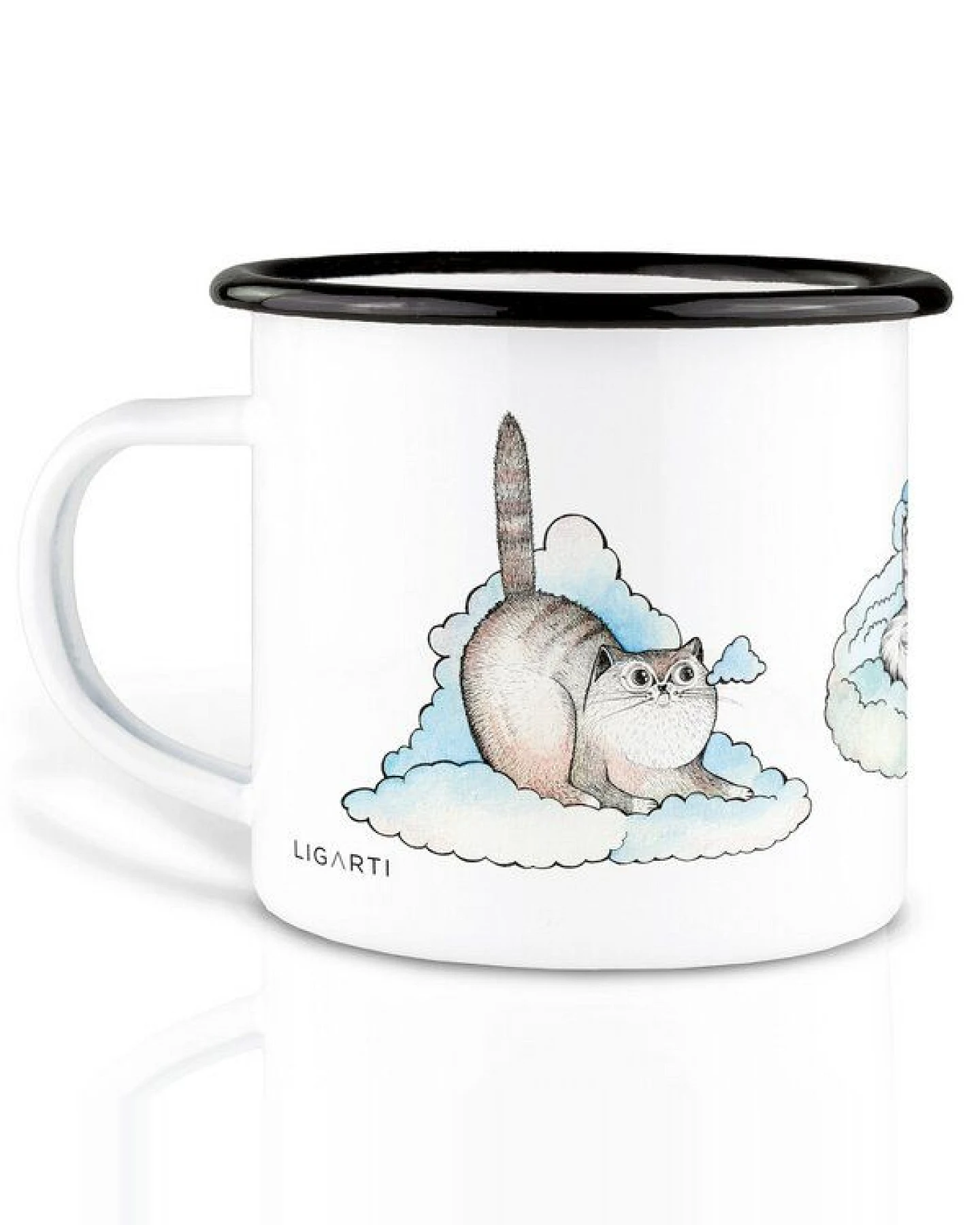 Emaille Tasse – Tommi & Friends – LIGARTI Tiermanufaktur – Ansicht 2