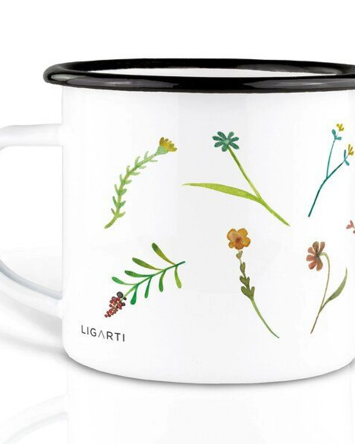 Emaille Tasse – Wildblumendurcheinander – LIGARTI Tiermanufaktur – Ansicht 2
