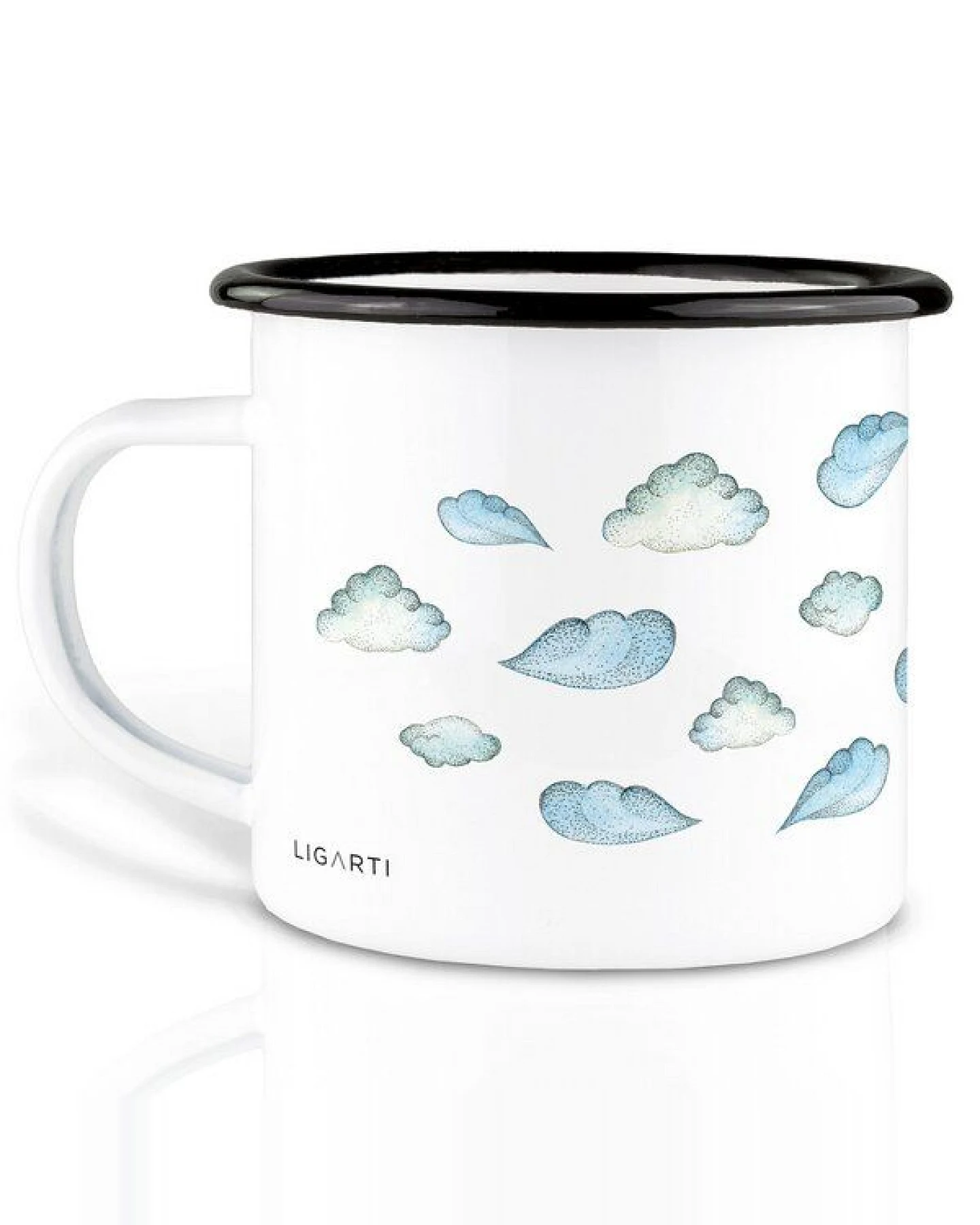 Emaille Tasse – Wolkendrache – LIGARTI Tiermanufaktur – Ansicht 2