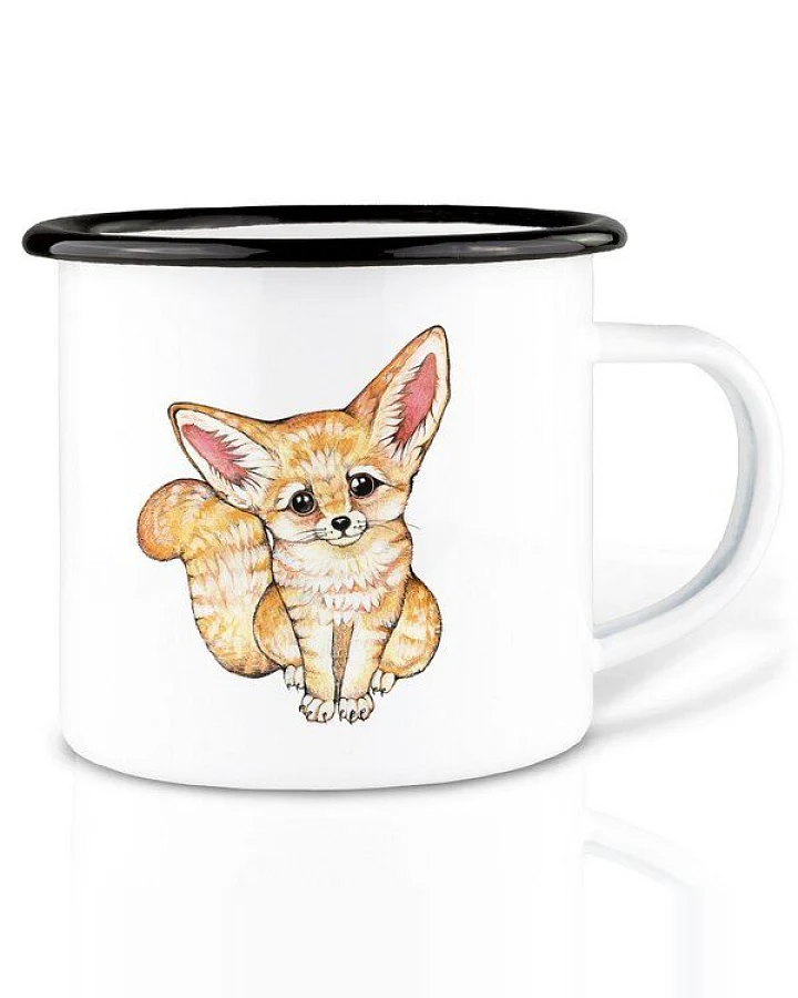 Emaille Tasse – Wüstenfuchs – LIGARTI Tiermanufaktur