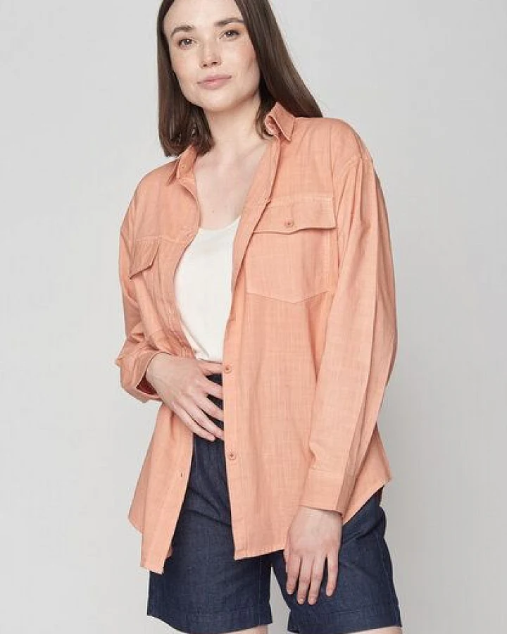 GREENBOMB Basic Over - Lässige Hemdjacke aus Bio-Baumwolle / GOTS / Fair & Vegan