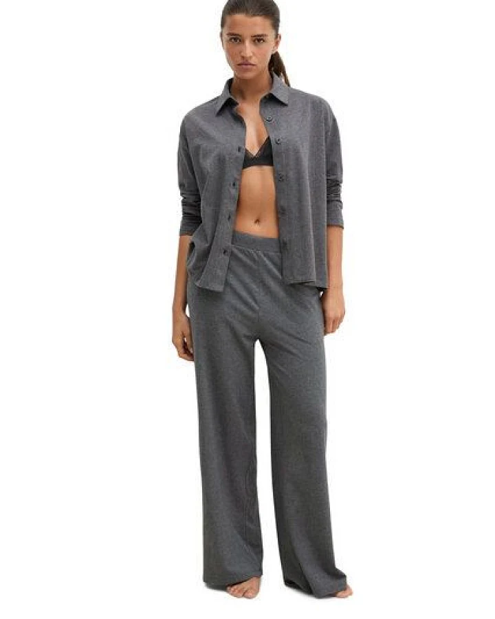 Marc O'Polo Lounge-Shirt Knopfleiste langarm