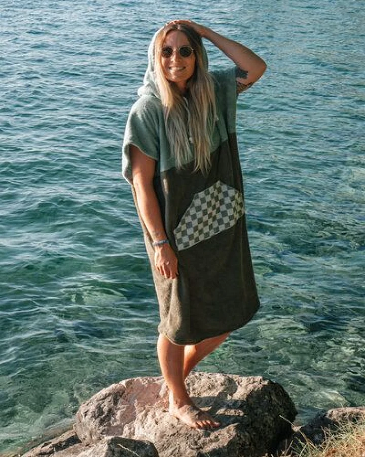Zeachild Surfponcho Green Drift Bio-Frotte