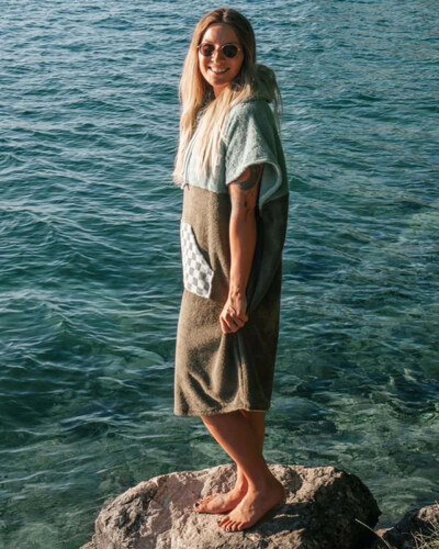 Zeachild Surfponcho Green Drift Bio-Frotte – Ansicht 3