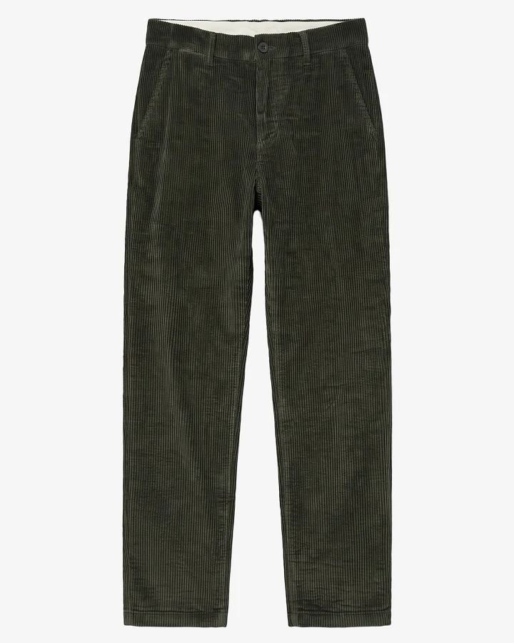 KnowledgeCotton Apparel Herren vegan Hose Chuck Regular Cord Forest Night
