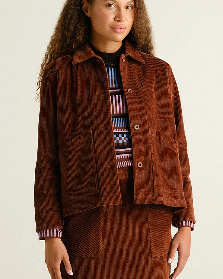 DEDICATED Damen vegan Jacke Stiby Cord Cappuccino