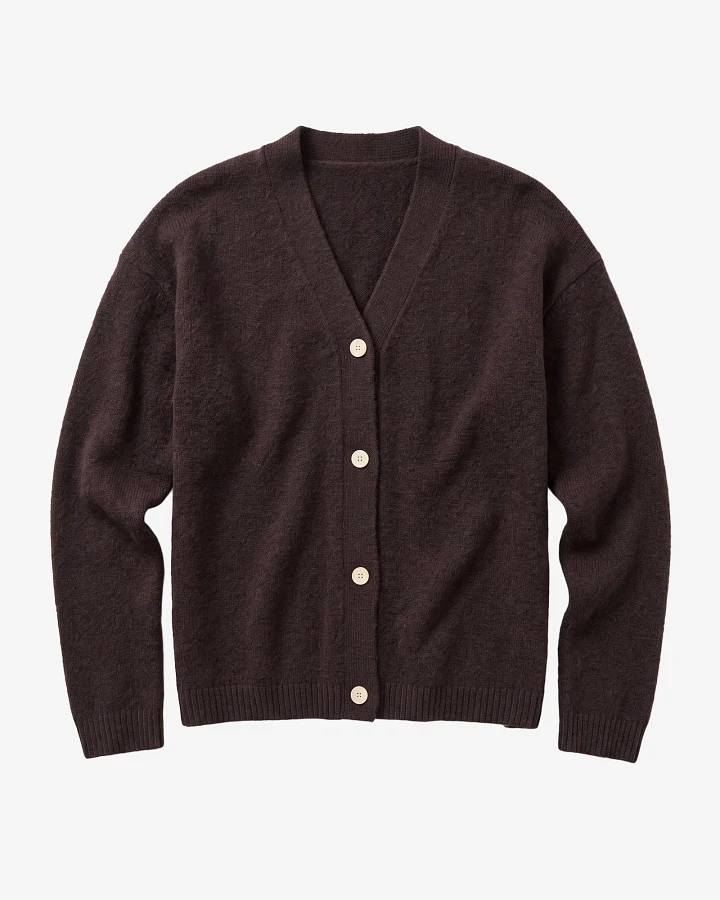 KnowledgeCotton Apparel Damen vegan Strickjacke Damen Soufflé Yarn In Der Farbe Chocolate Torte