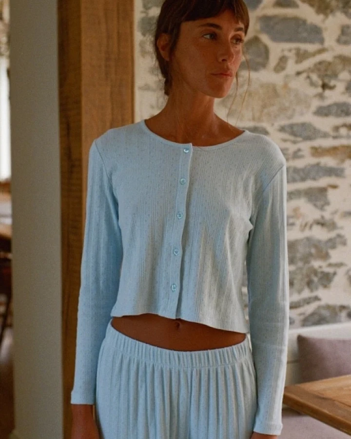 Nénés Damen vegan Cardigan Maud Hellblau