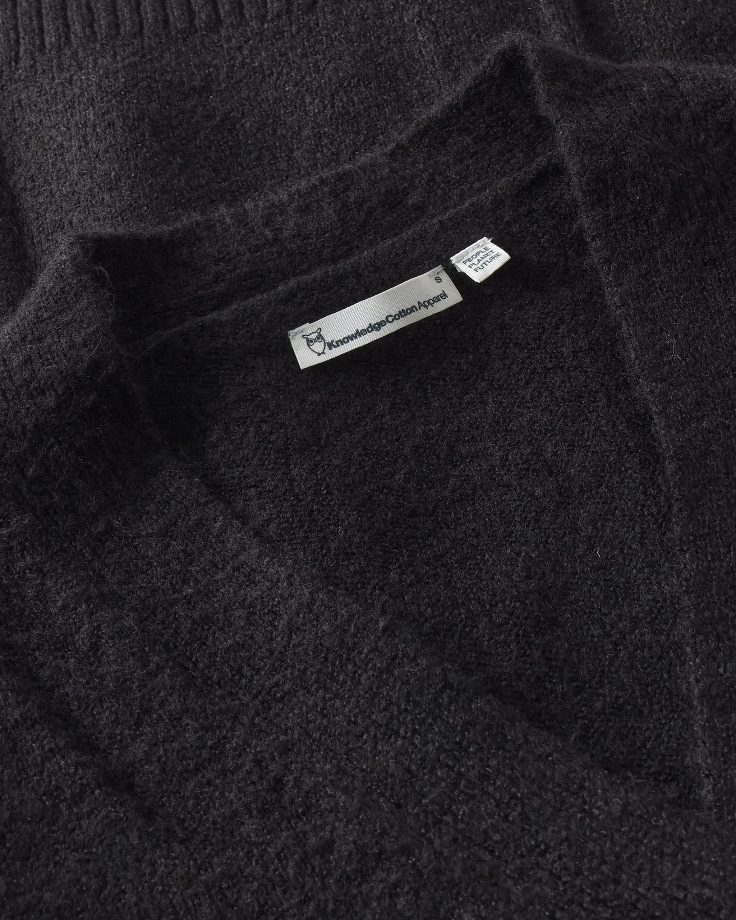 KnowledgeCotton Apparel Damen vegan Strickjacke Damen Aus Soufflé Garn Schwarz – Ansicht 2