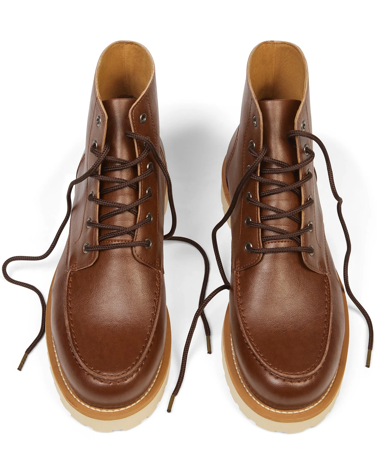 Will's Vegan Store Herren vegan Stiefel Low Rig Kastanienbraun – Ansicht 2