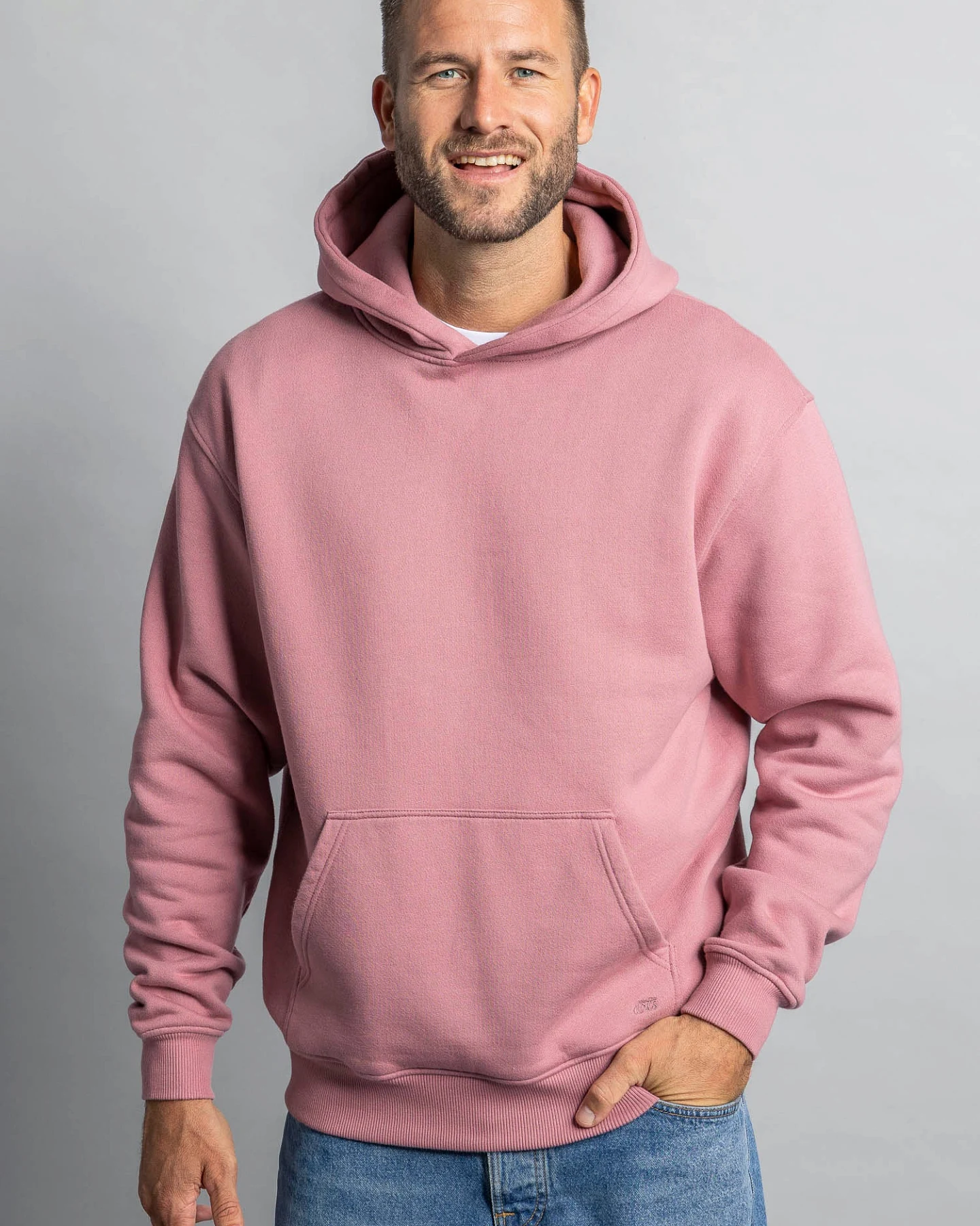 DIRTS Herren vegan Hoodie Oversized Altrosa – Ansicht 2