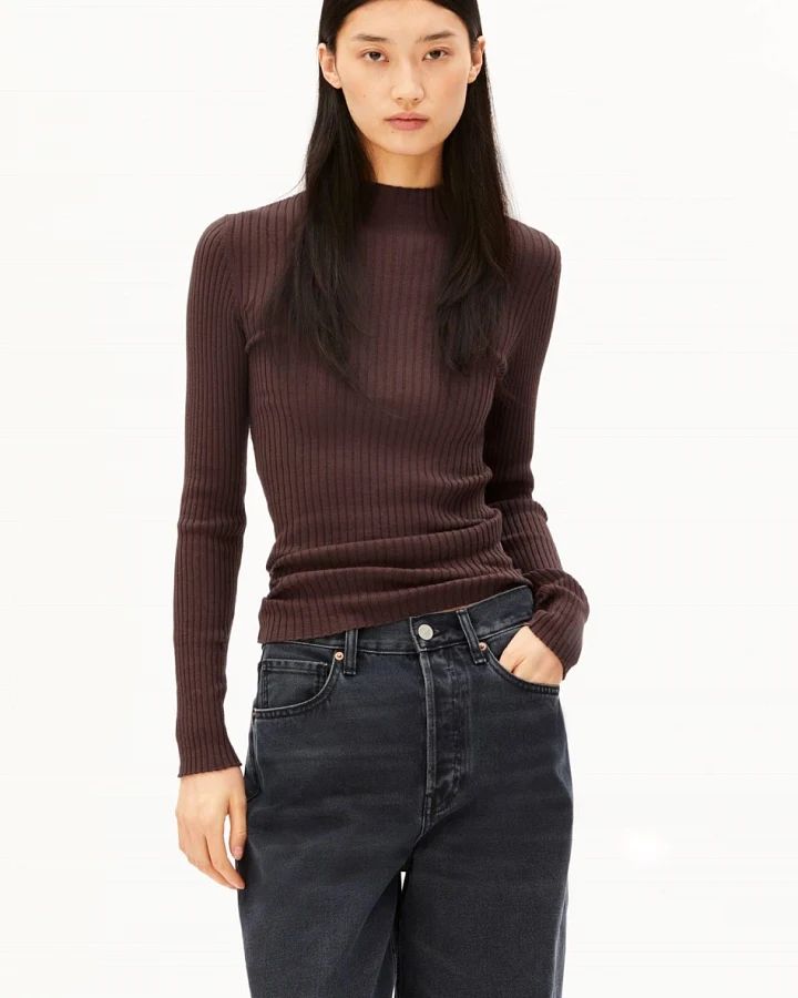 ARMEDANGELS Damen vegan Oben Alaania Brown