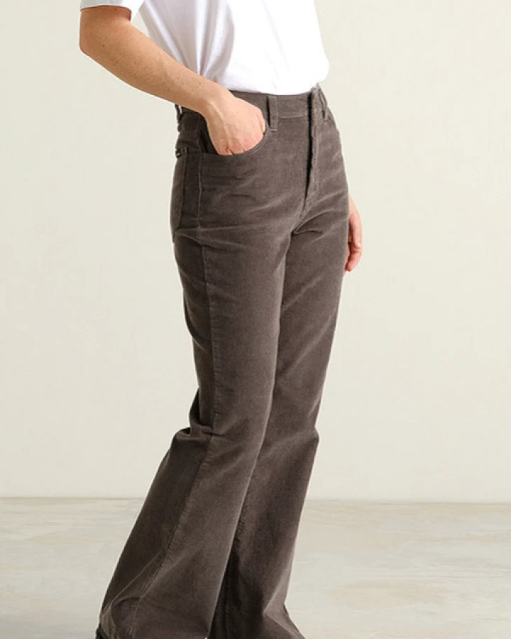 DEDICATED Damen vegan Hose Ryda Cord Rock Grau
