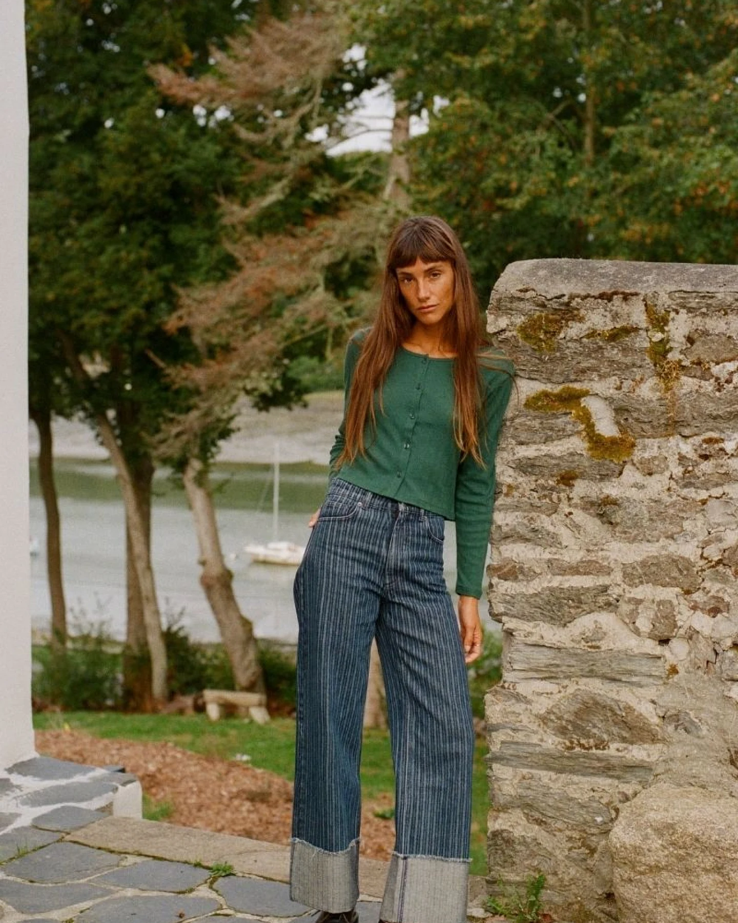 Nénés Damen vegan Cardigan Maud Dunkelgrün – Ansicht 2