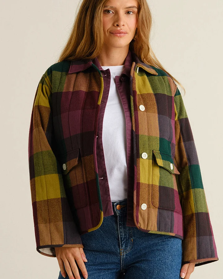 DEDICATED Damen vegan Jacke Voxtorp Flanell Mehrfarbig