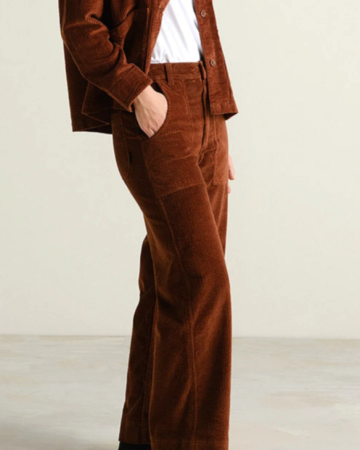 DEDICATED Damen vegan Hose Vara Aus Cord Farbe Cappuccino