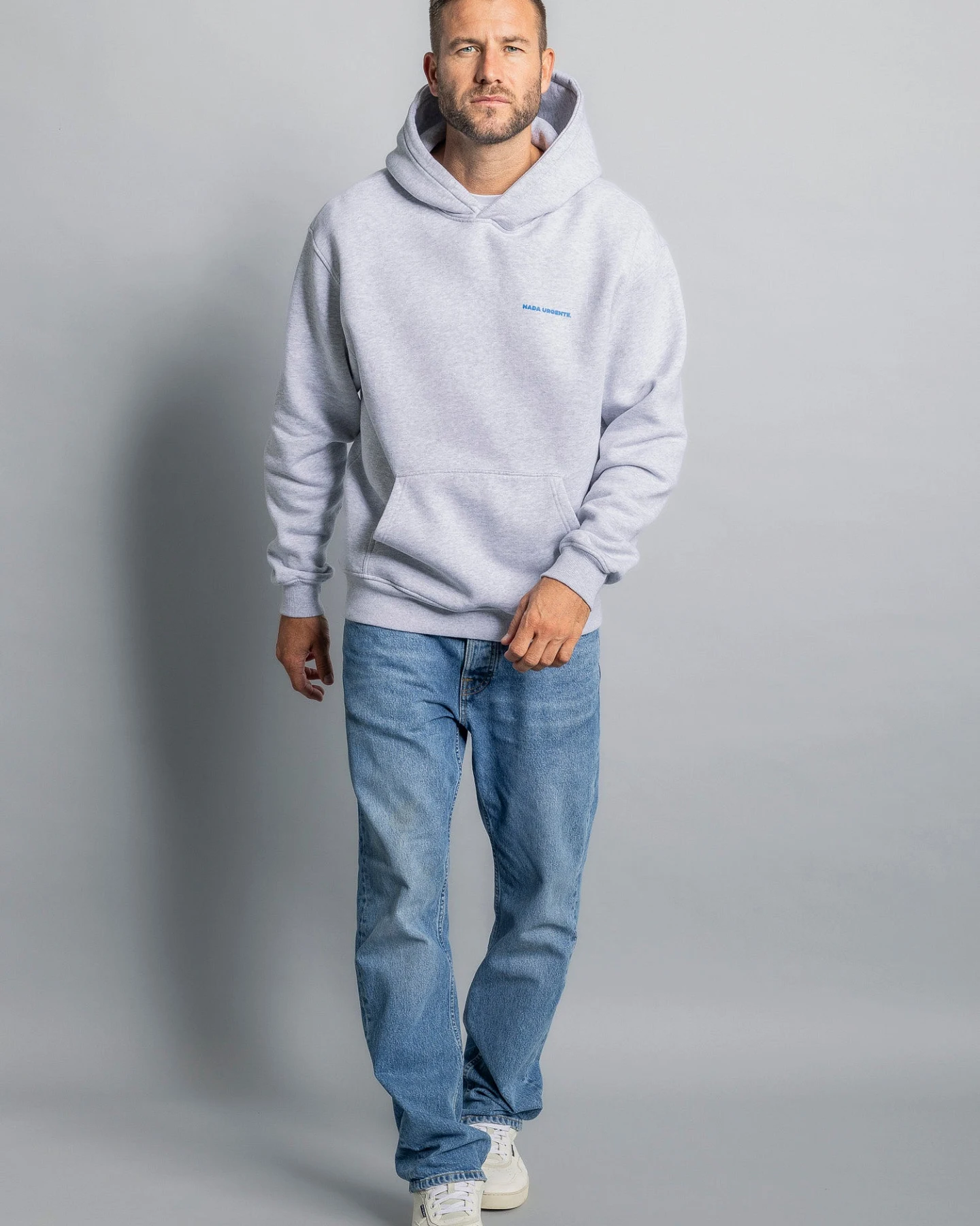 DIRTS Damen vegan Hoodie Nada Urgente Grau Meliert – Ansicht 2