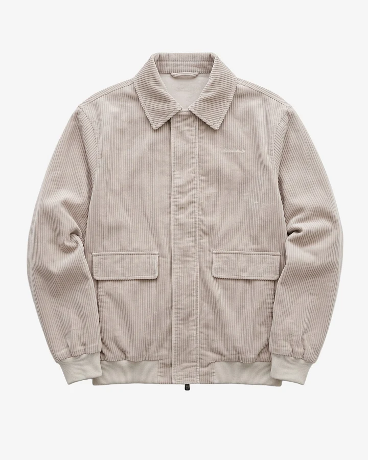 KnowledgeCotton Apparel Herren vegan Bomberjacke Corduroy Hellgrau