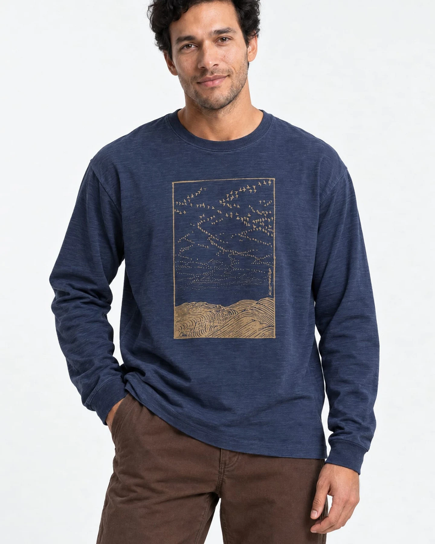 KOMODO Herren vegan T-Shirt Migration Indigo – Ansicht 2