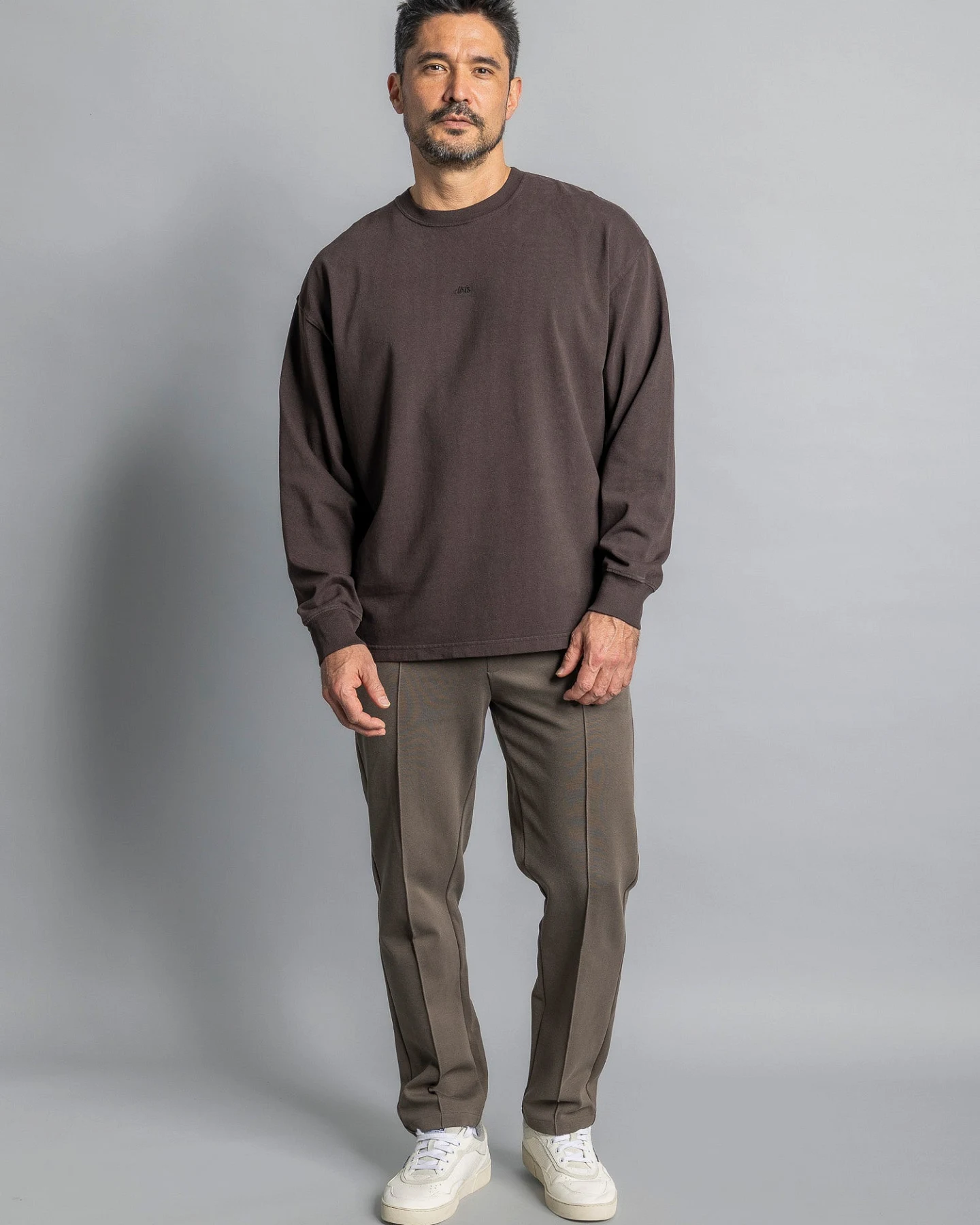 DIRTS Herren vegan Longsleeve Espresso Braun – Ansicht 2
