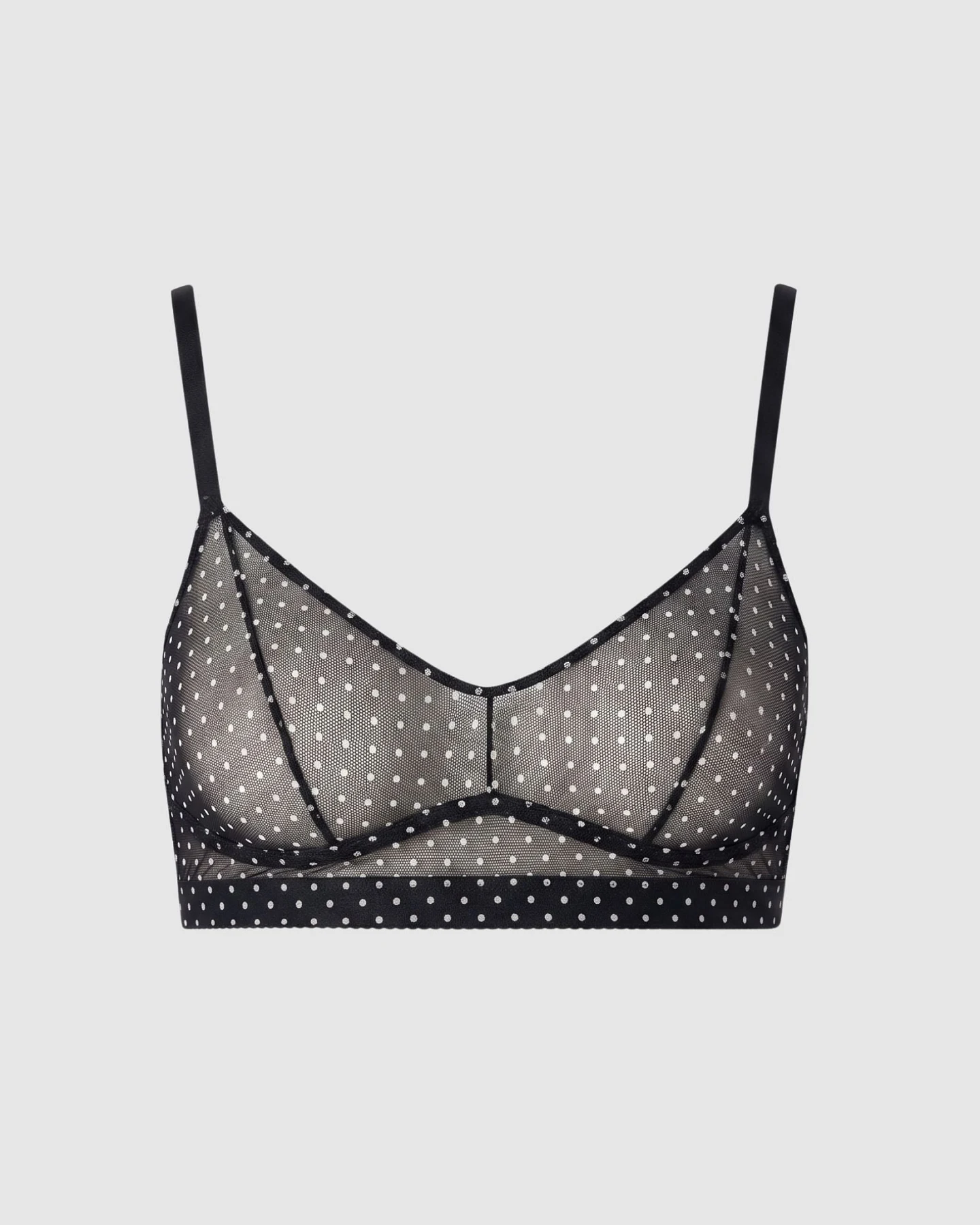 Understatement Damen vegan Bralette Mesh Balconette Schwarz Weiß – Ansicht 2