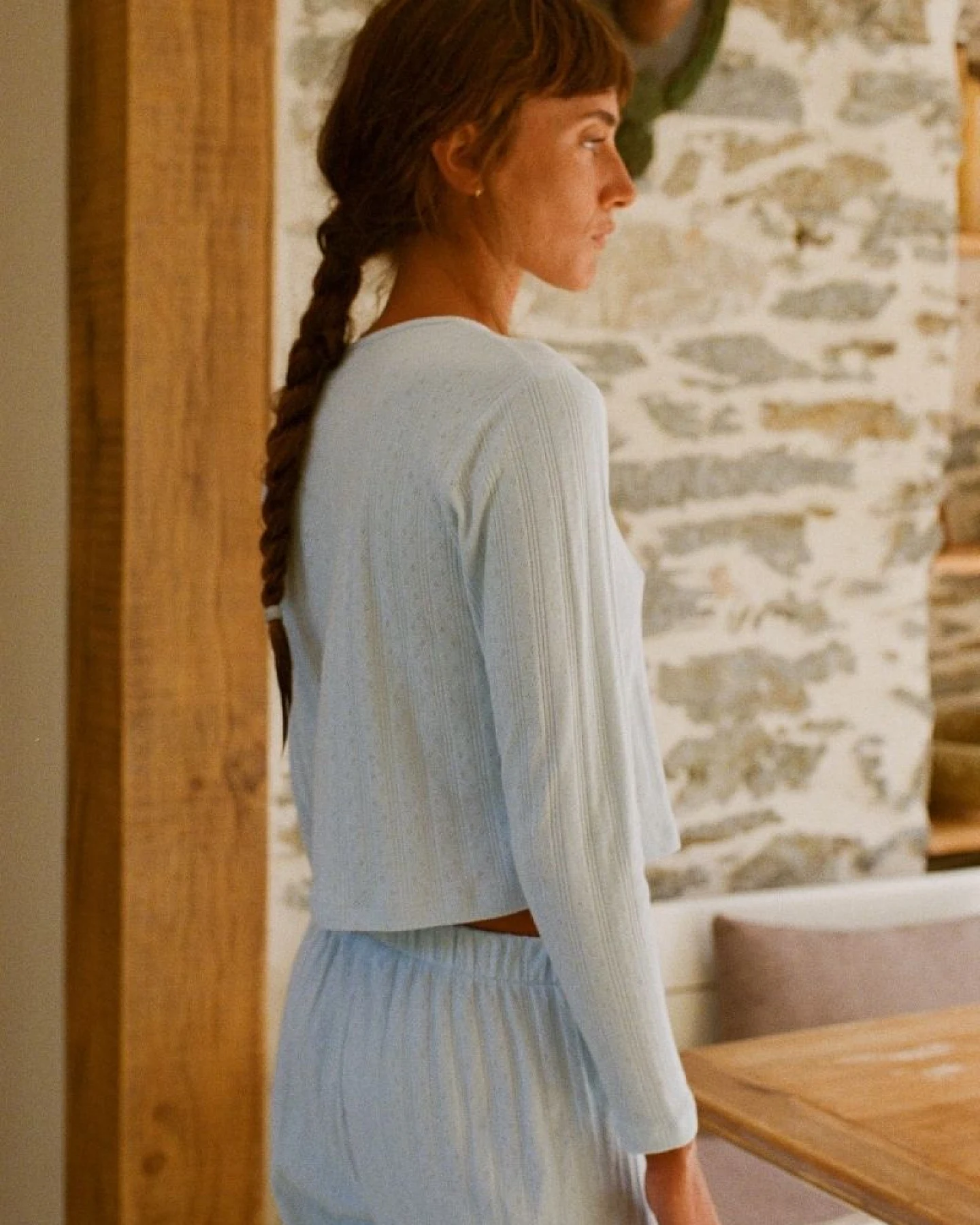 Nénés Damen vegan Cardigan Maud Hellblau – Ansicht 2