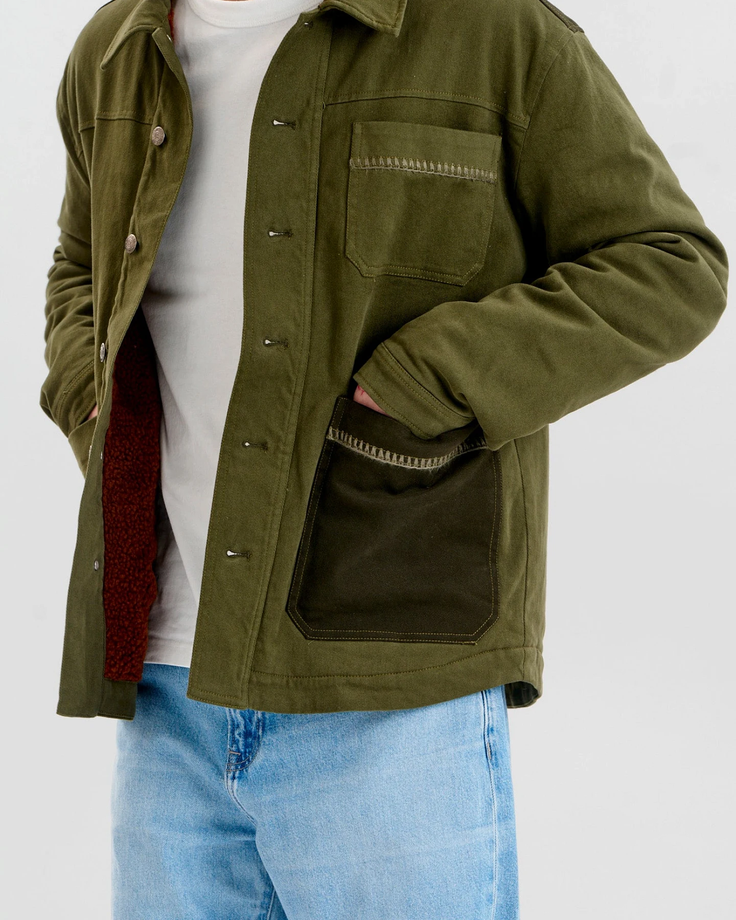 KOMODO Herren vegan Christophe-Mantel Mit Fleecefutter Khaki – Ansicht 2