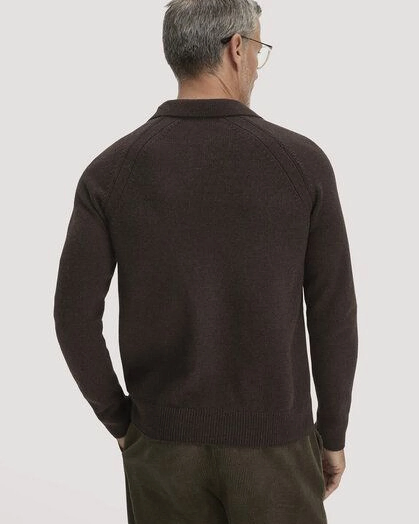 hessnatur Strick Polo Regular aus Bio-Merinowolle mit Bio-Baumwolle – Ansicht 2