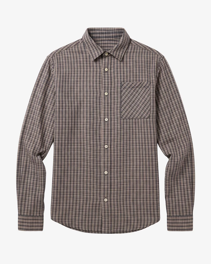 KnowledgeCotton Apparel Herren vegan Hemd Dune Regular Karo Blau Kariert