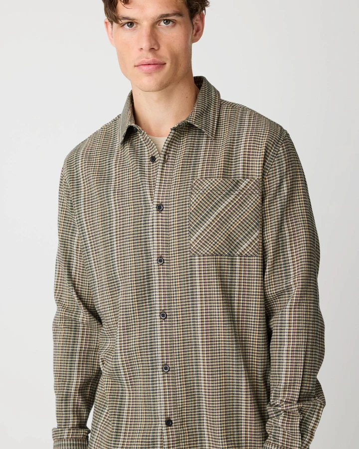KnowledgeCotton Apparel Herren vegan Hemd Dune Regular Karo Mehrfarbig Kariert