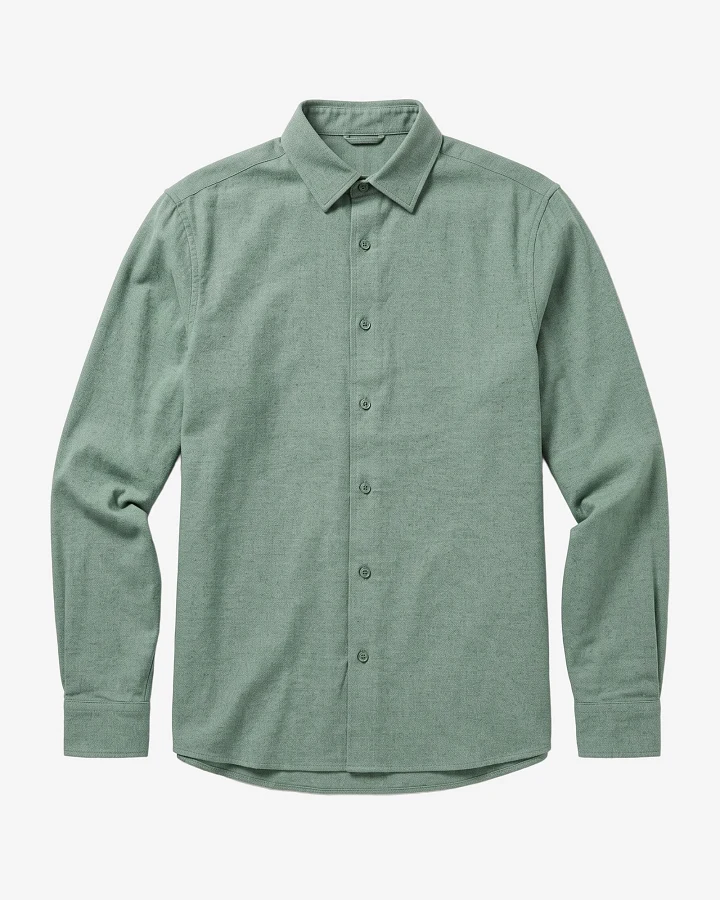 KnowledgeCotton Apparel Herren vegan Hemd Dune Regular Flannel Lily Pad Grün