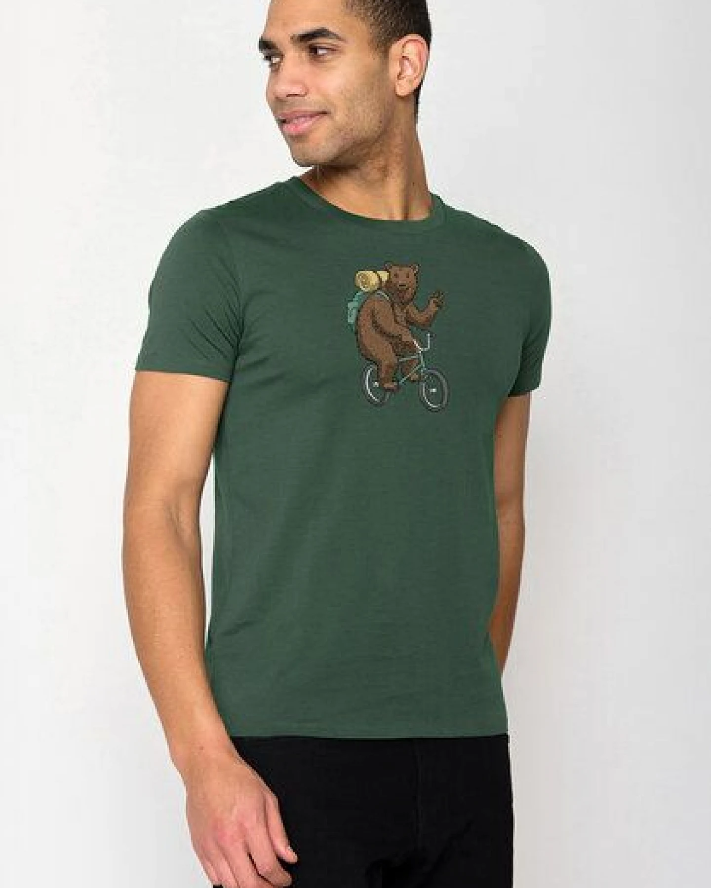 GREENBOMB Animal Bear Bike 2 Guide - Sportliches T-Shirt aus Bio-Baumwolle / hochwertiger Print / GOTS / Fair & Vegan – Ansicht 2