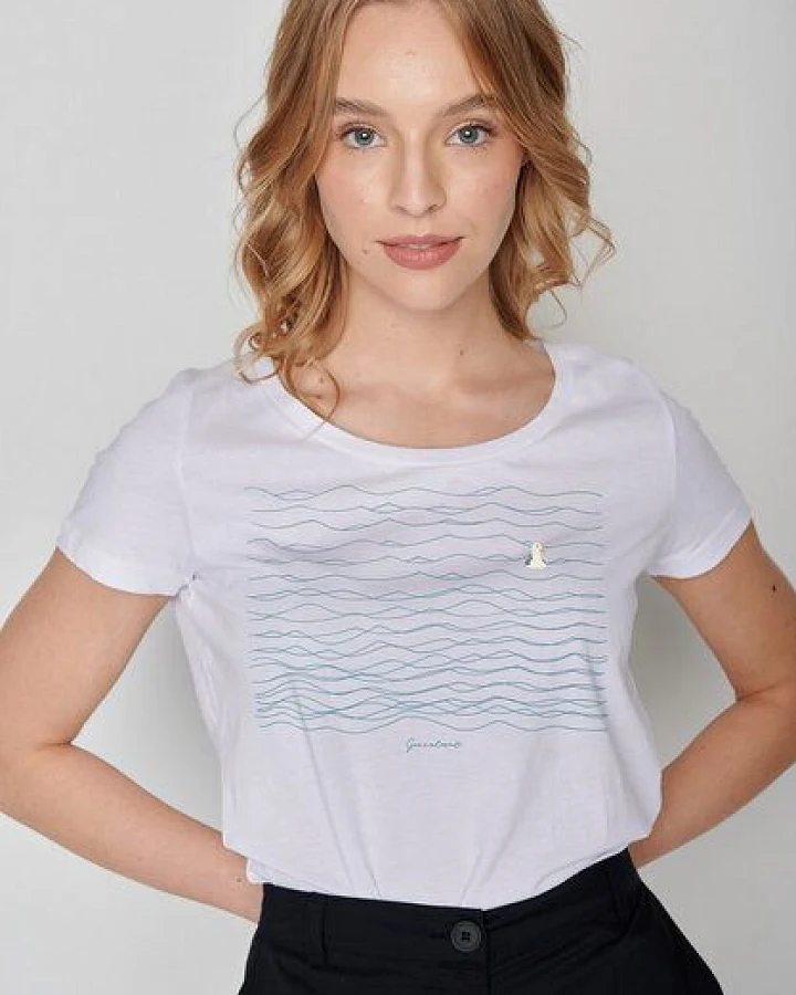GREENBOMB Animal Seagull Waves Loves - Lässiges T-Shirt aus Bio-Baumwolle / hochwertiger Print / Fair & Vegan