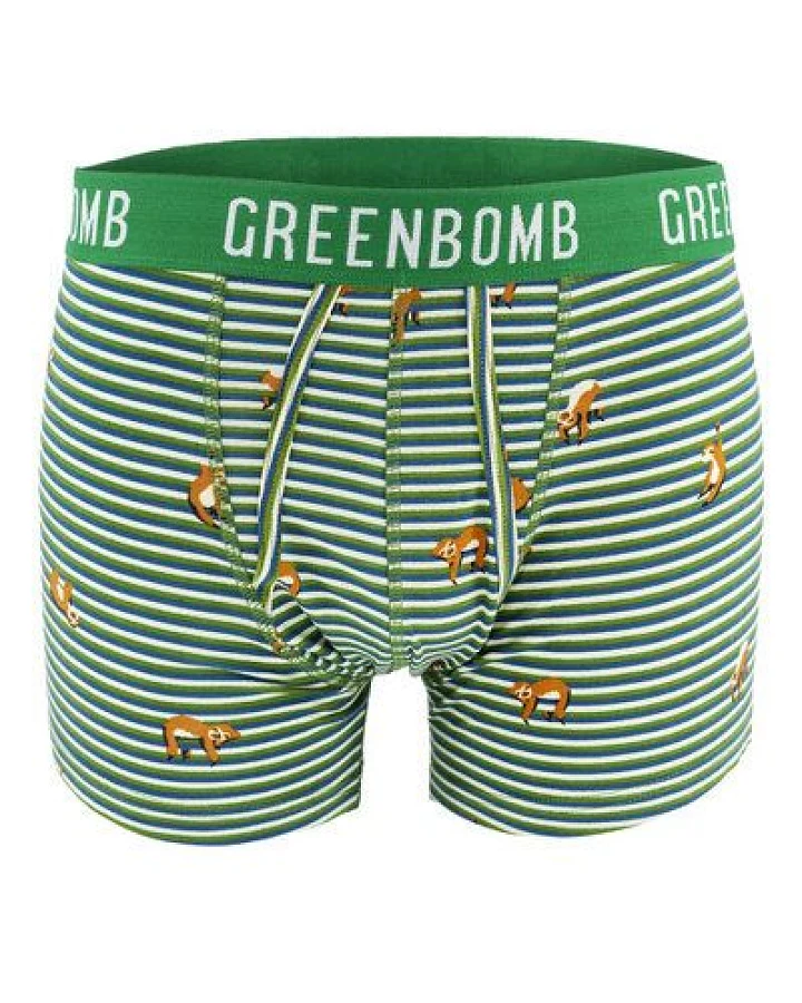 GREENBOMB Animal Sloth Trunk - Figurbetonte Trunk aus Bio-Baumwoll Mix / hochwertiger Print / GOTS / Fair & Vegan