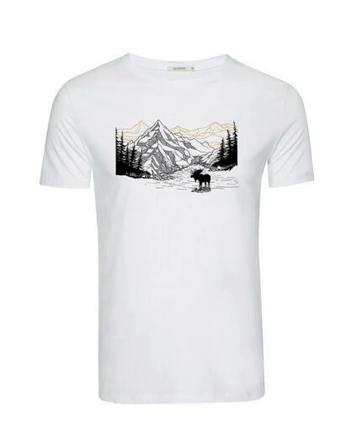 GREENBOMB Nature Moose Mountain Guide - Sportliches T-Shirt aus Bio-Baumwolle / hochwertiger Print / GOTS / Fair & Vegan