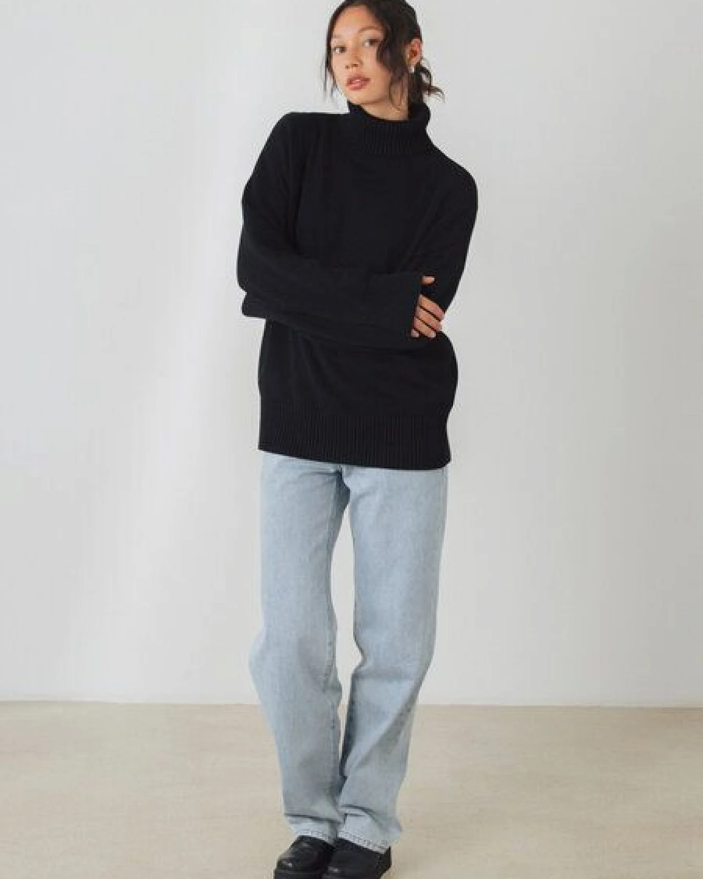 Honest Basics Damen Chunky Rollkragenpullover aus 100% Bio-Baumwolle – Ansicht 2