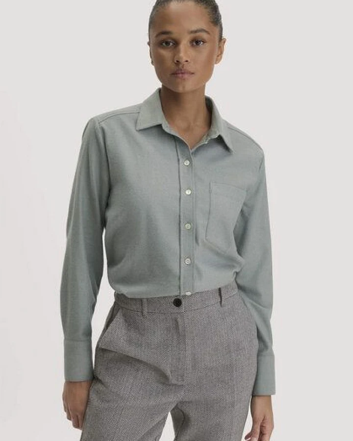 hessnatur Flanell Bluse Relaxed aus Bio-Baumwolle mit TENCEL Lyocell
