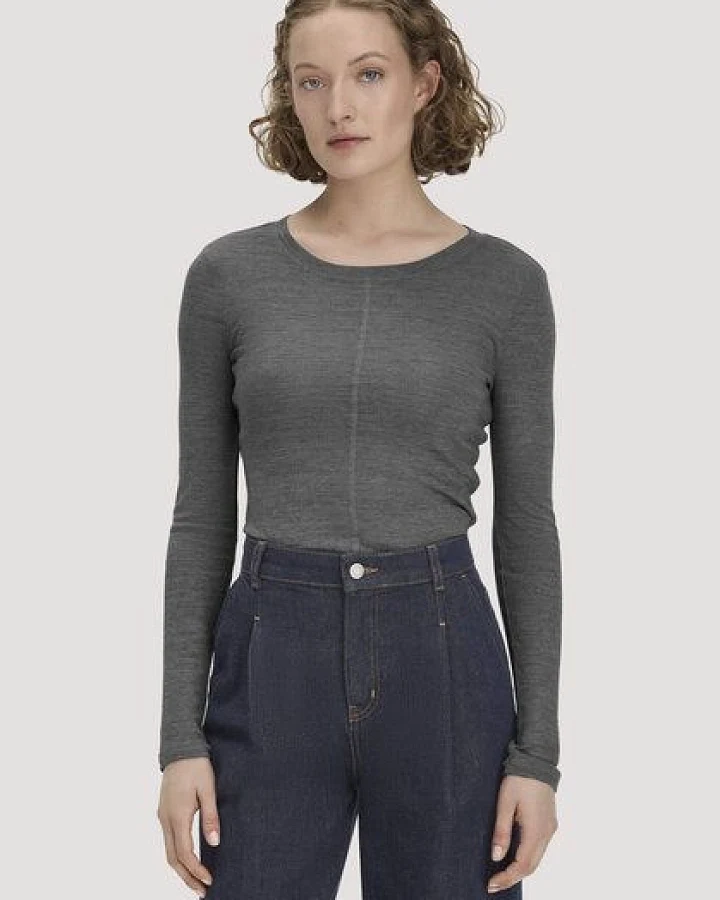 hessnatur Longsleeve Slim aus Bio-Schurwolle und TENCEL Lyocell